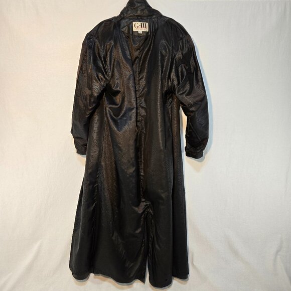 G-III Whimsigoth Grunge Fairy Mystery Black Leather Trench Coat Size M LIKE NEW! - Picture 7 of 16